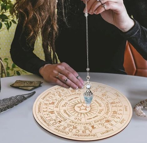 Pendulum Board Divination Dowsing Tool Handmade Witchcraft Esotericism Ouija for Spiritual and Energy Readings 25cm (1)
