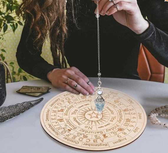 Pendulum Board Divination Dowsing Tool Handmade Witchcraft Esotericism Ouija for Spiritual and Energy Readings 25cm